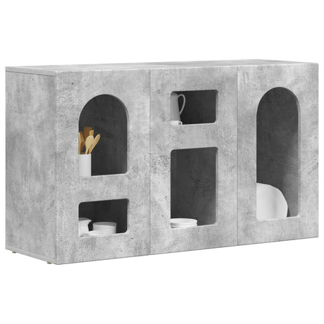 Vidaxl dressoir elst beton grijs 100 x 35 x 59 cm bewerkt hout