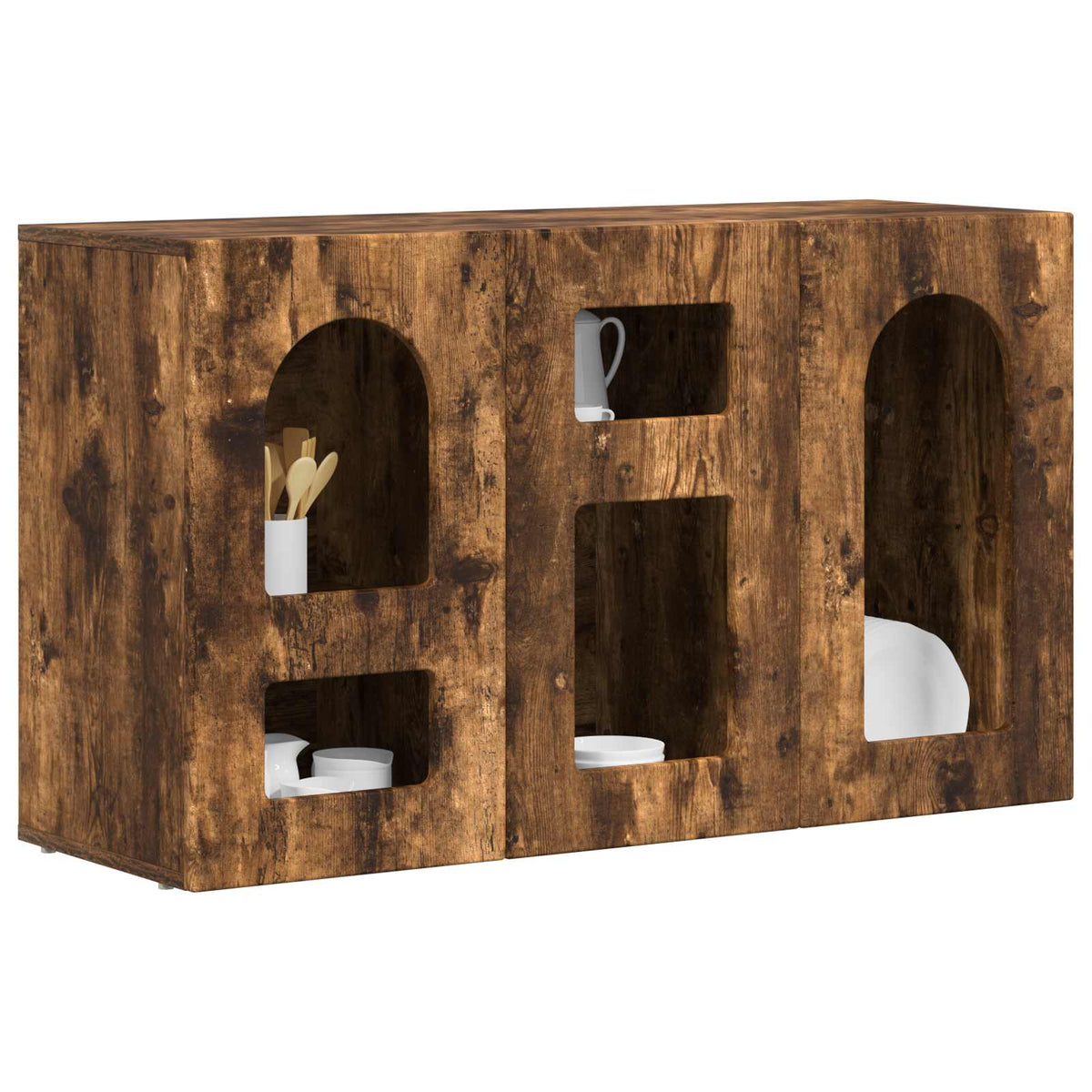 Vidaxl dressoir elst gerookt eiken 100 x 35 x 59 cm bewerkt hout