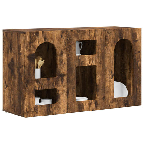Vidaxl dressoir elst gerookt eiken 100 x 35 x 59 cm bewerkt hout