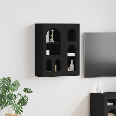 Vidaxl hangkast met plank elst zwart 59 x 20 x 71,5 cm bewerkt hout