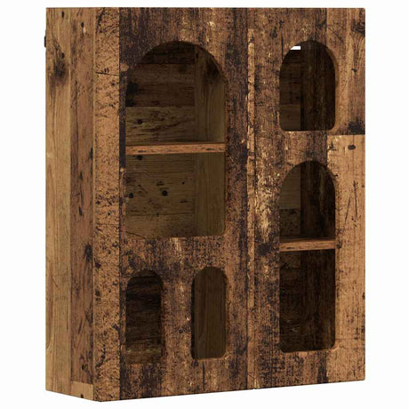Vidaxl hangkast met plank elst oud hout 59 x 20 x 71,5 cm bewerkt hout