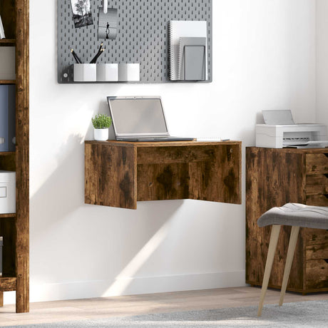 Vidaxl wandbureau gerookt eiken 60 x 45 x 30 cm bewerkt hout