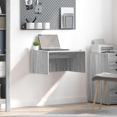 Vidaxl wandbureau grijs sonoma 60 x 45 x 30 cm bewerkt hout