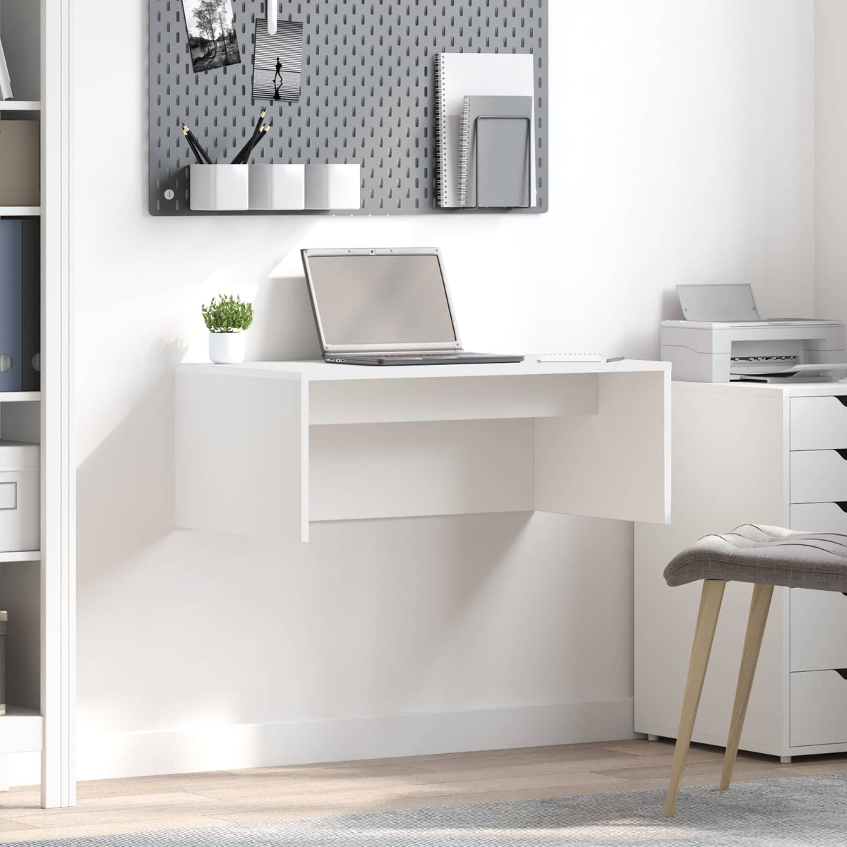 Vidaxl wandbureau wit bewerkt hout 80 x 45 x 30 cm