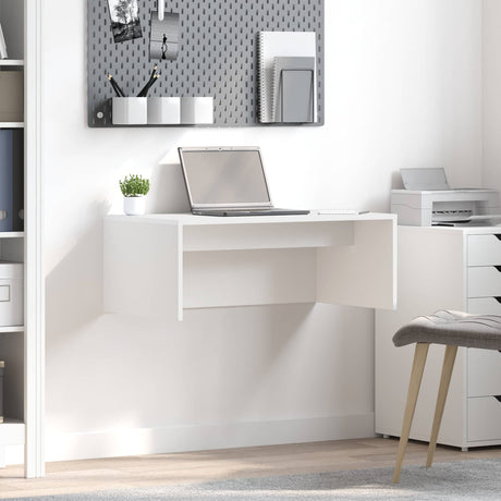 Vidaxl wandbureau wit bewerkt hout 80 x 45 x 30 cm