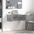 Vidaxl wandbureau beton grijs bewerkt hout 80 x 45 x 30 cm