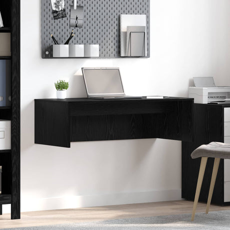 Vidaxl wandbureau zwart eiken bewerkt hout 100 x 45 x 30 cm