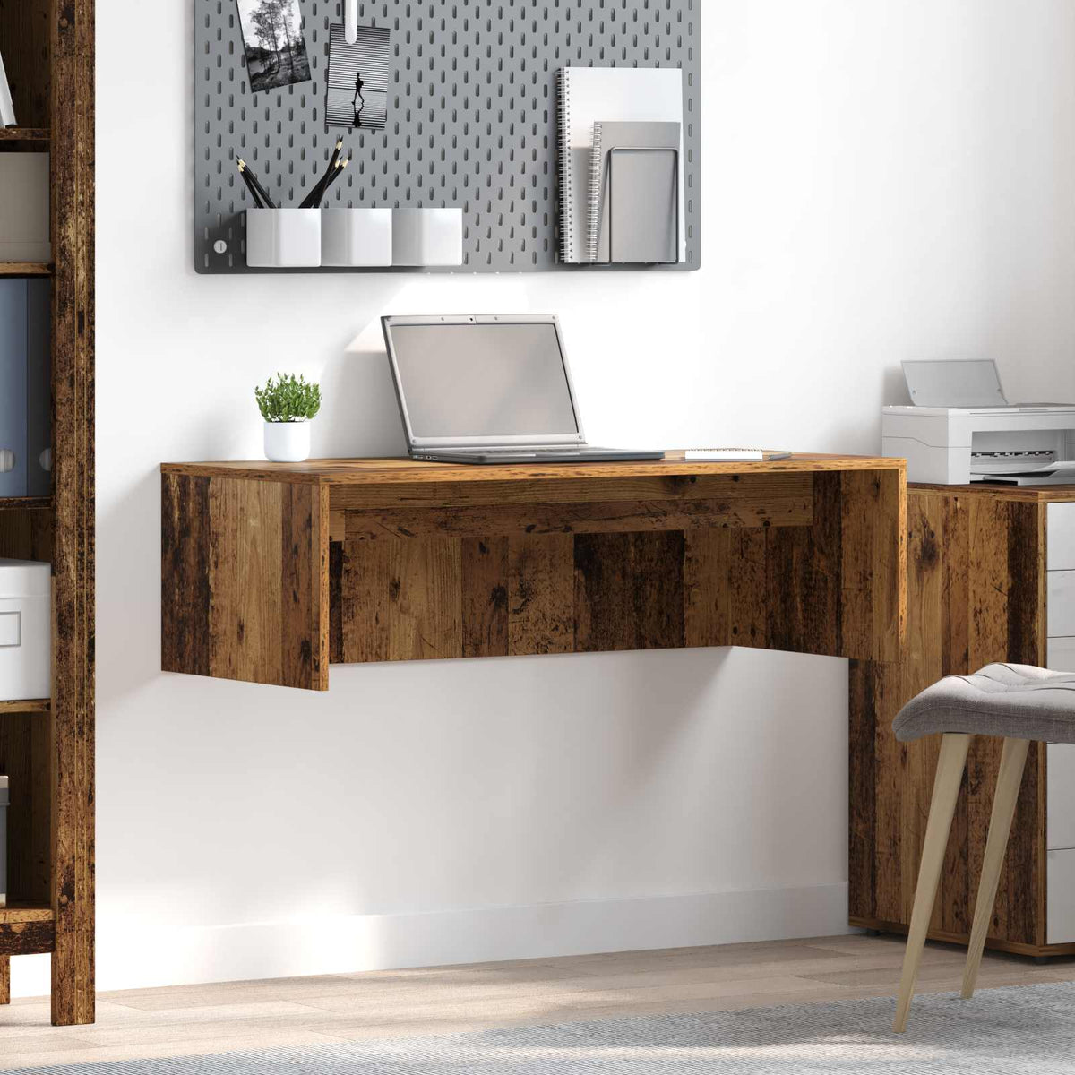 Vidaxl wandbureau oud hout bewerkt hout 100 x 45 x 30 cm