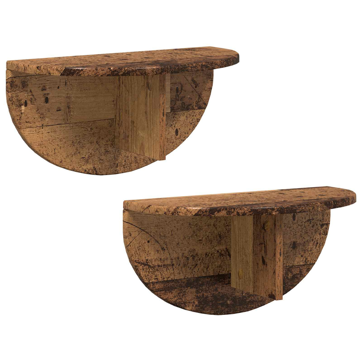 Vidaxl wandplank 2 st oudhout 48 x 24 x 24 cm bewerkt hout