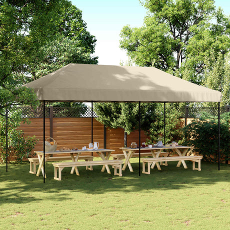 Vidaxl partytent 292 x 580 x 315 cm taupe oxford stof