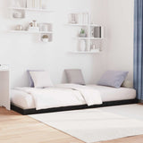 Vidaxl vloer bedframe zwart eiken 75 x 190 cm bewerkt hout