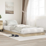 Vidaxl vloer bedframe sonoma 75 x 190 cm bewerkt hout