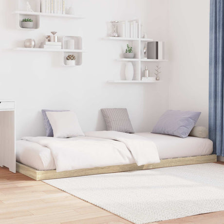 Vidaxl vloer bedframe sonoma 75 x 190 cm bewerkt hout