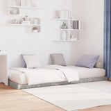 Vidaxl vloer bedframe beton grijs 75 x 190 cm bewerkt hout