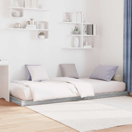 Vidaxl vloer bedframe grijs sonoma 80 x 200 cm bewerkt hout