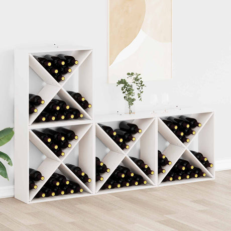 Vidaxl wijnrek 4 st wit 62 x 25 x 62 cm massief grenenhout