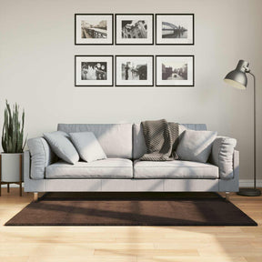 Vidaxl medium pile zachte en wasbare tapijt huarte bruin 150 x 80 cm