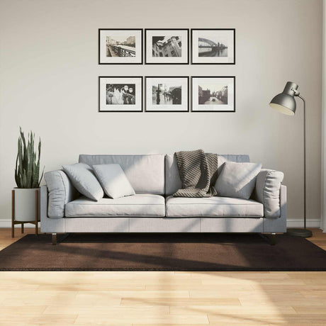 Vidaxl medium pile zachte en wasbare tapijt huarte bruin 200 x 100 cm