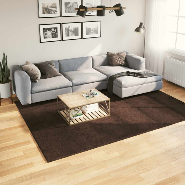 Vidaxl medium pile zachte en wasbare tapijt huarte bruin 200 x 280 cm
