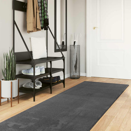 Vidaxl medium pile zachte en wasbare tapijt huarte antraciet polyester