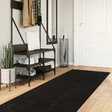 Vidaxl vloerkleed huarte zwart 80 x 300 cm 100% polyester plat