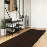 Vidaxl medium pile zachte en wasbare tapijt huarte bruin 400 x 80 cm