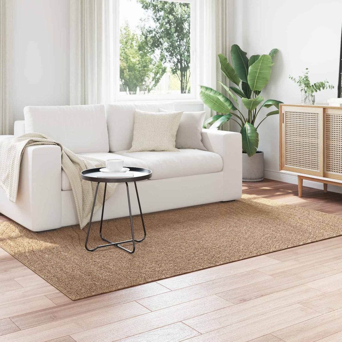 Vidaxl binnen- en buitentapijt agira naturel 200 x 140 cm polyester