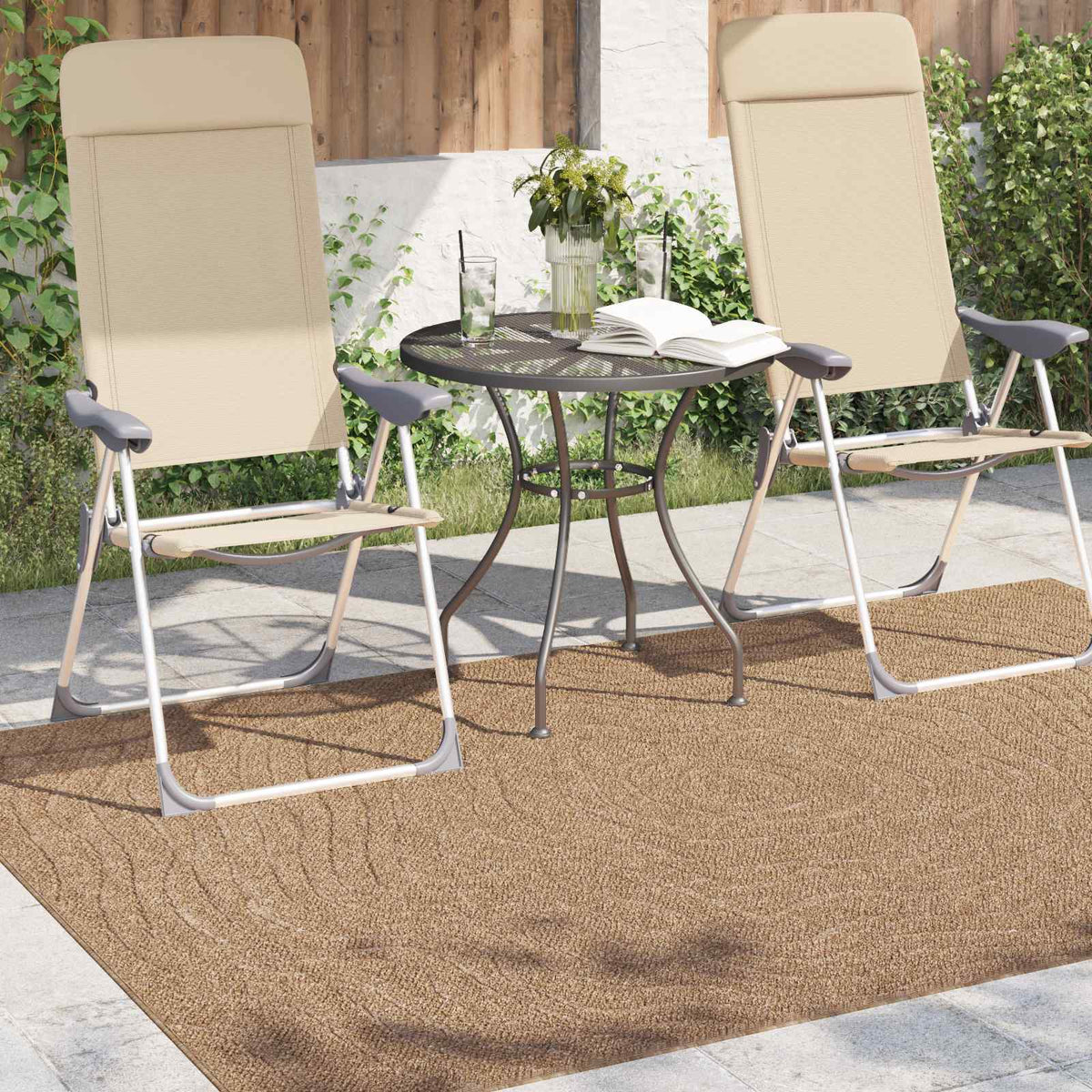 Vidaxl binnen- en buitentapijt agira naturel 200 x 140 cm polyester