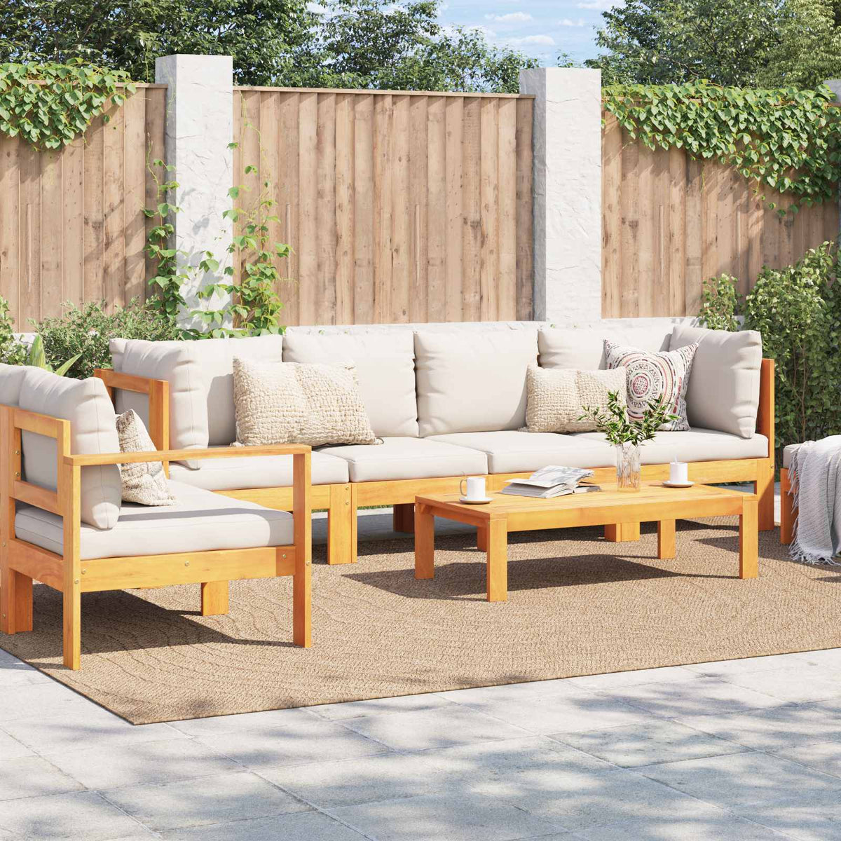 Vidaxl binnen- en buitentapijt agira naturel 280 x 200 cm polyester