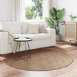 Vidaxl binnen- en buitentapijt agira naturel ø 120 cm polyester