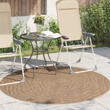 Vidaxl binnen- en buitentapijt agira naturel ø 120 cm polyester