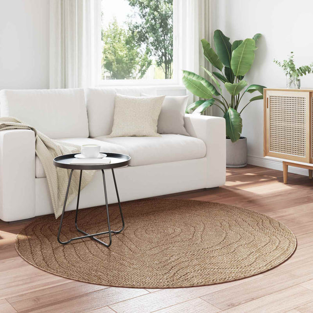 Vidaxl binnen- en buitentapijt agira naturel ø 200 cm polyester