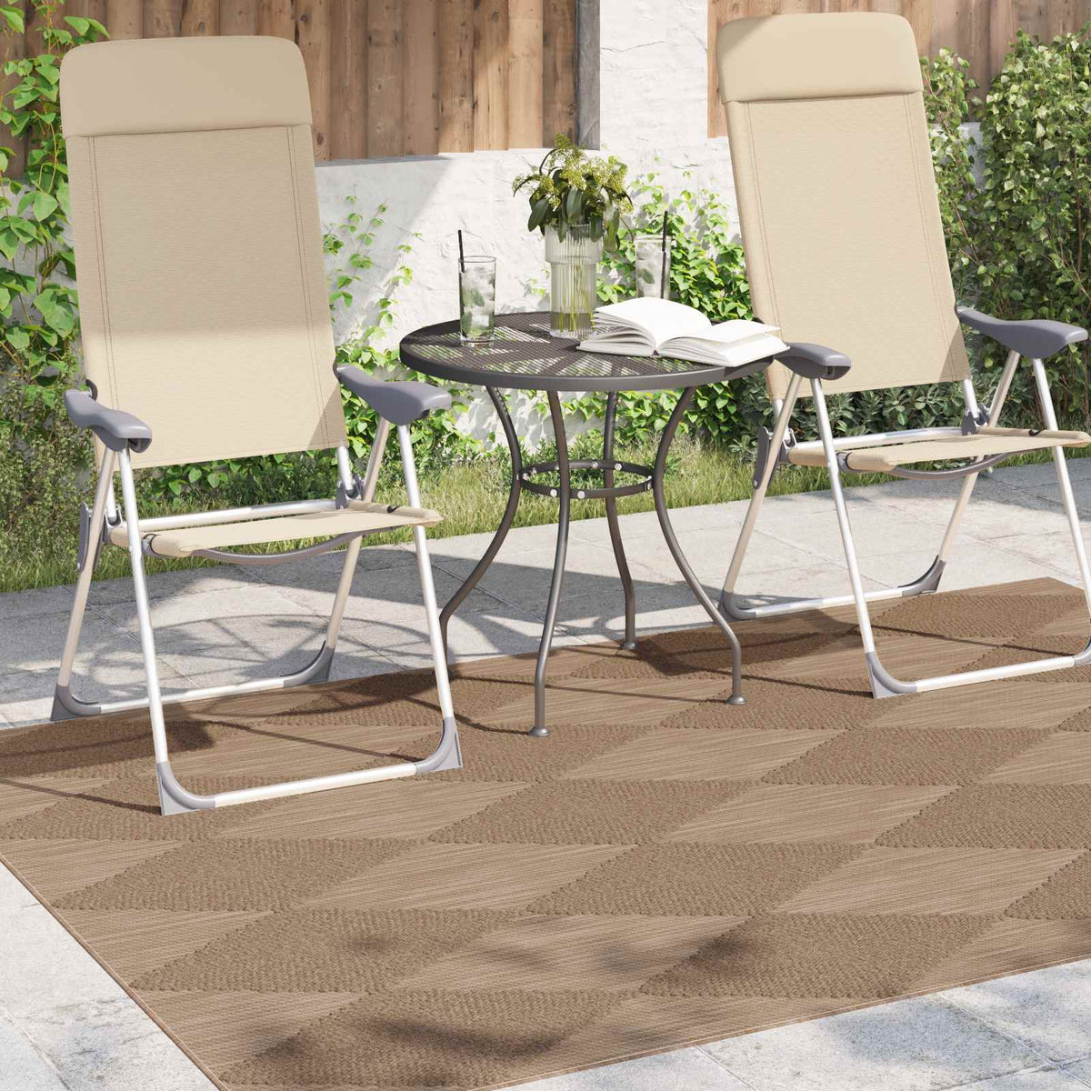 Vidaxl binnen- en buitentapijt agira naturel 200 x 140 cm polyester