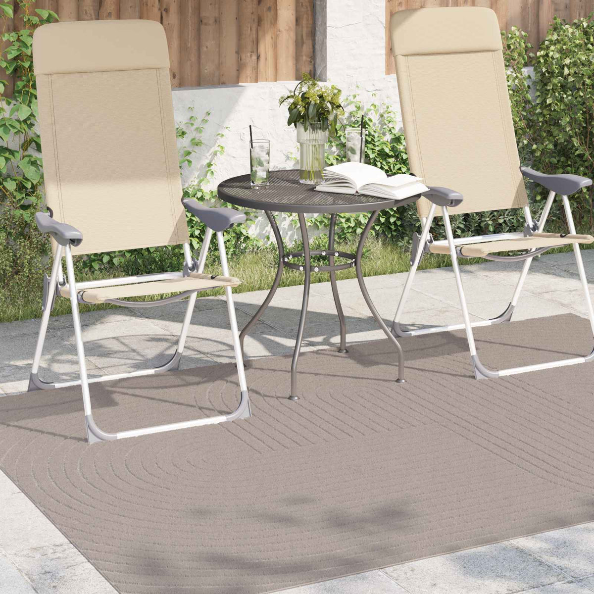 Vidaxl binnen- en buitentapijt palmeras beige 200 x 140 cm polyester