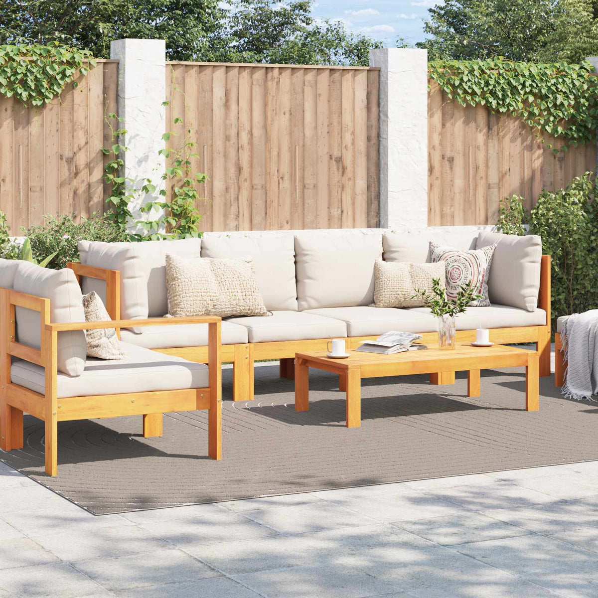 Vidaxl binnen- en buitentapijt palmeras beige 280 x 200 cm polyester