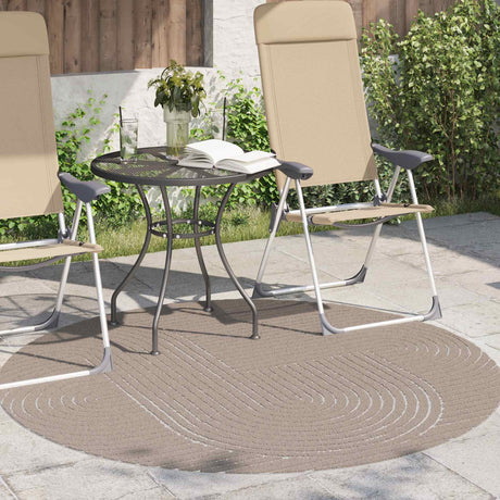 Vidaxl binnen- en buitentapijt palmeras beige ø 120 cm polyester