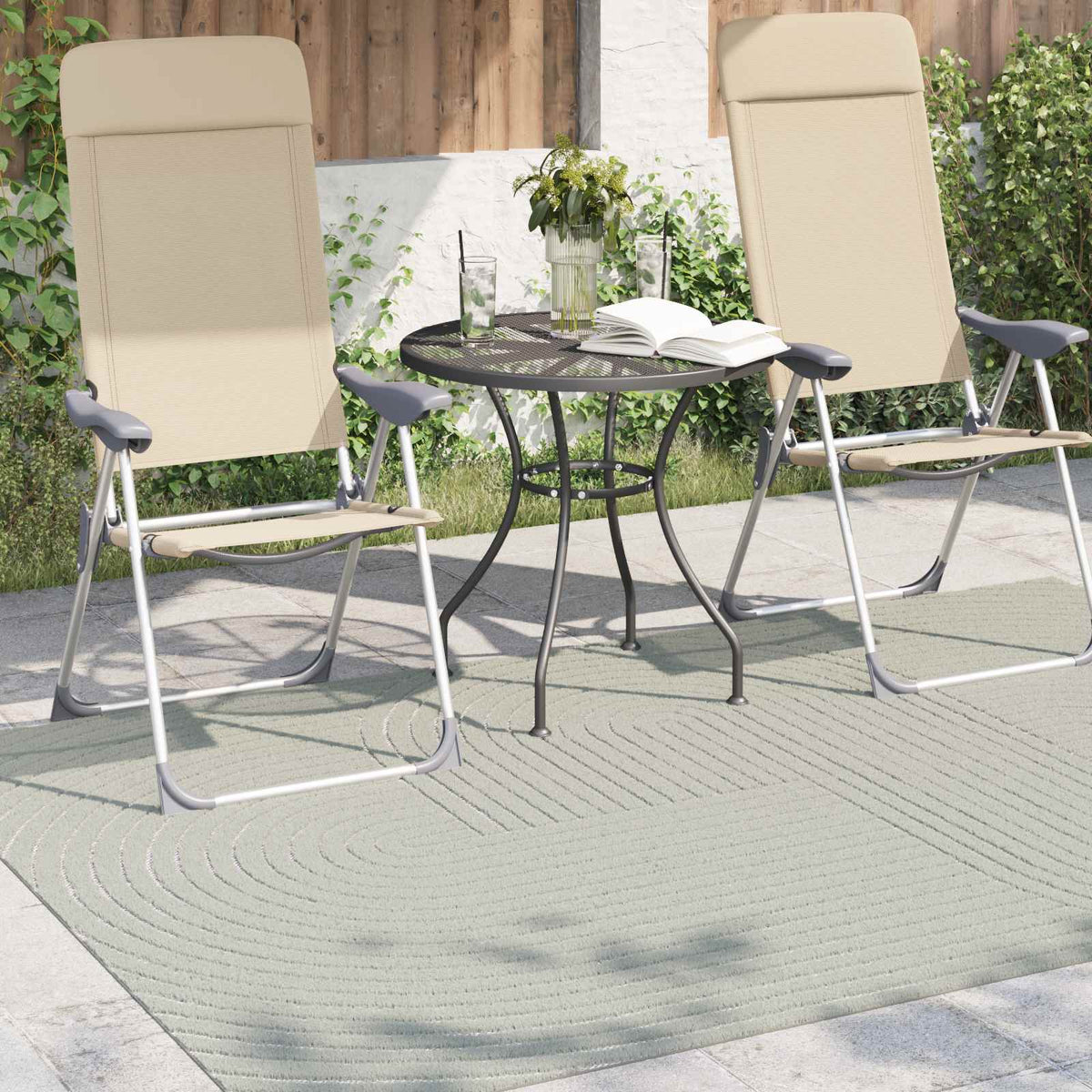 Vidaxl binnen- en buitentapijt palmeras groen 160 x 230 cm polyester