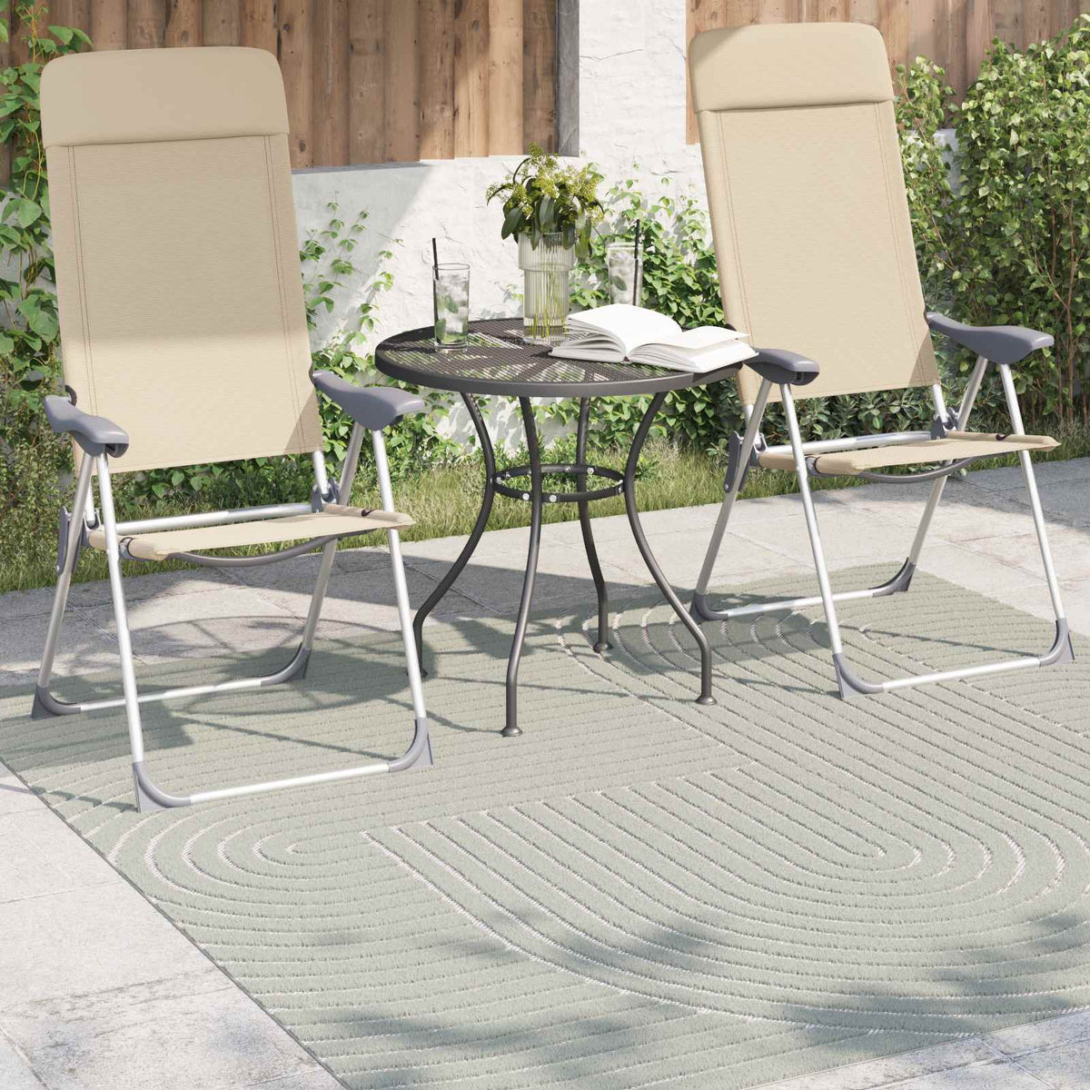 Vidaxl binnen- en buitentapijt palmeras groen 120 x 120 cm polyester
