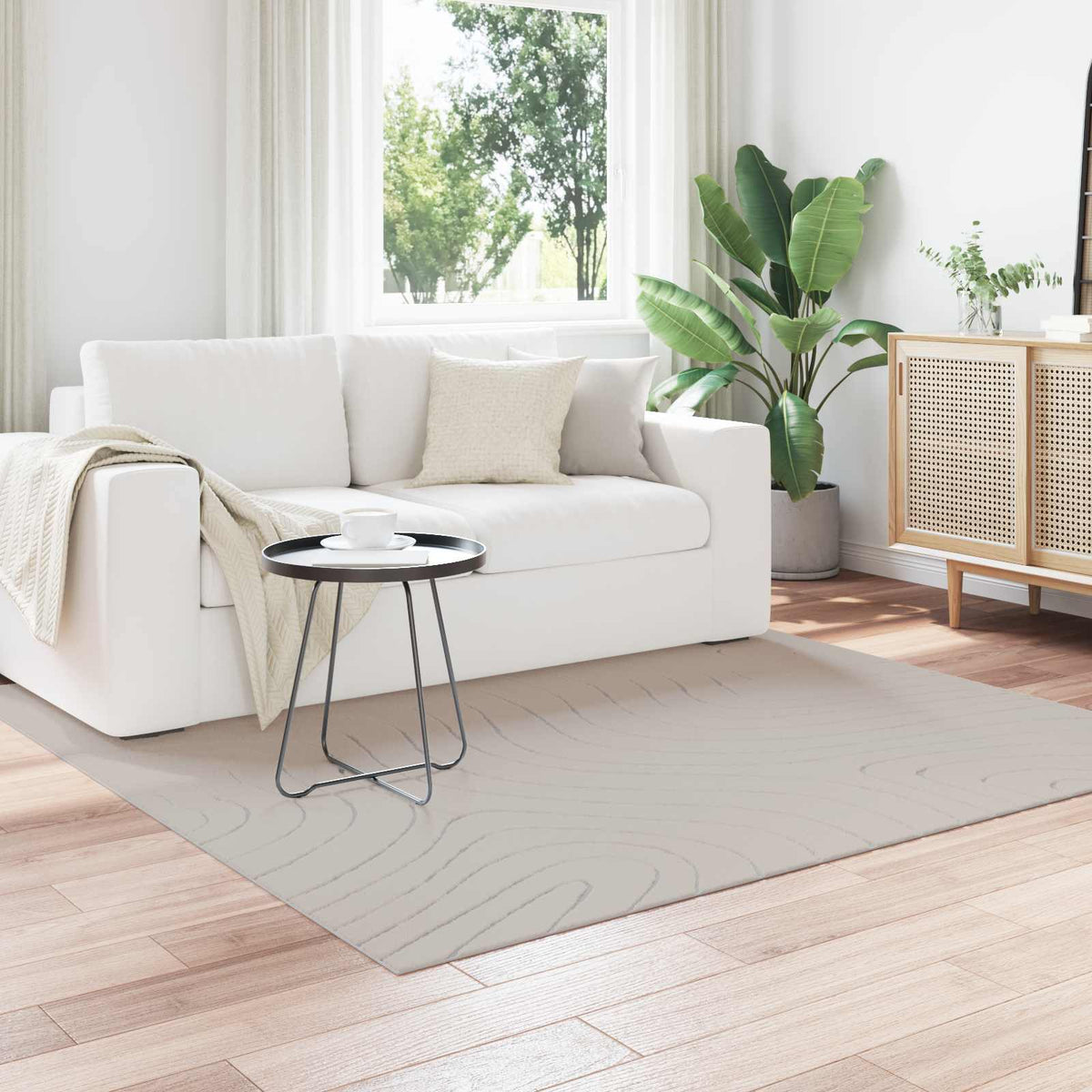 Vidaxl binnen- en buitentapijt palmeras crème 120 x 120 cm polyester
