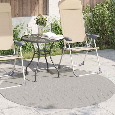 Vidaxl binnen- en buitentapijt palmeras crème ø 160 cm polyester