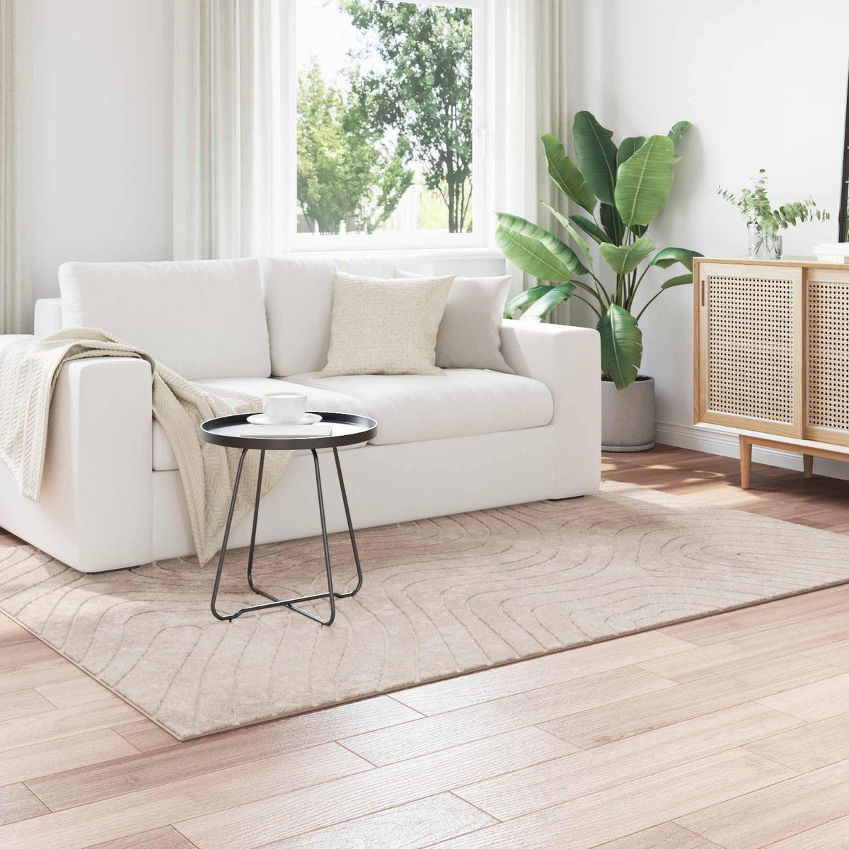 Vidaxl binnen- en buitentapijt palmeras beige 120 x 170 cm polyester