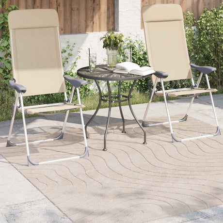 Vidaxl binnen- en buitentapijt palmeras beige 200 x 200 cm polyester