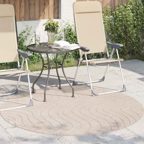 Vidaxl binnen- en buitentapijt palmeras beige ø 120 cm polyester