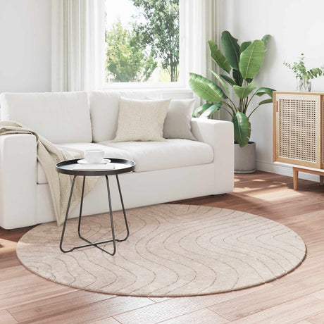 Vidaxl binnen- en buitentapijt palmeras beige ø 200 cm polyester
