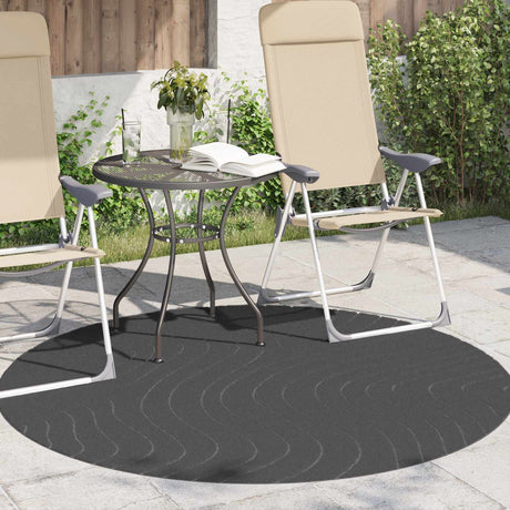 Vidaxl binnen- en buitentapijt palmeras antraciet ø 120 cm polyester
