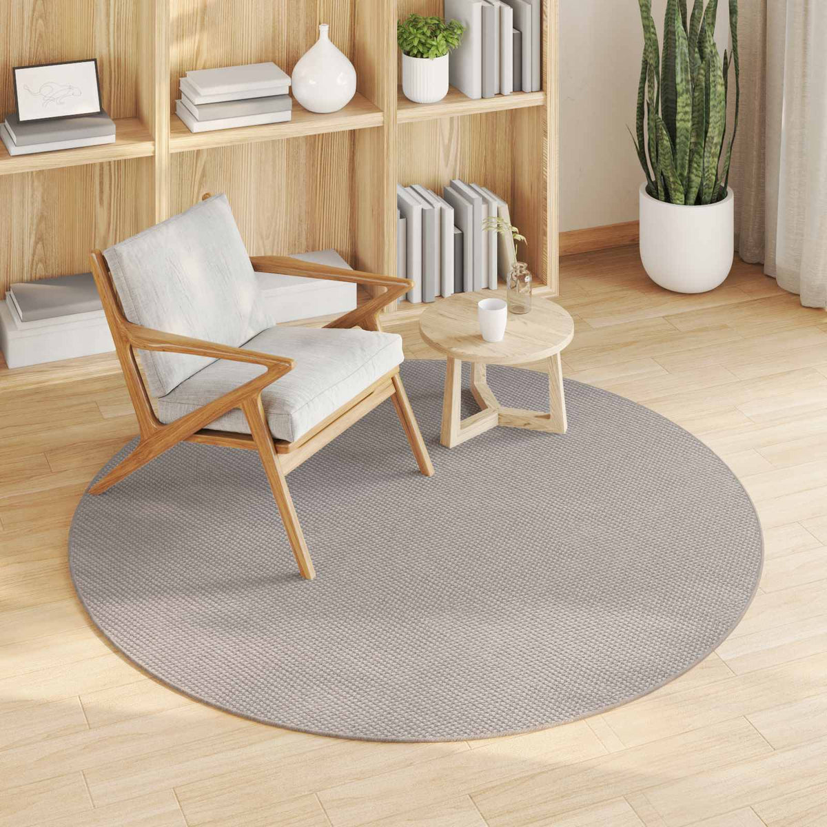 Vidaxl binnen kleed lugo crème en taupe ø 120 cm polyester