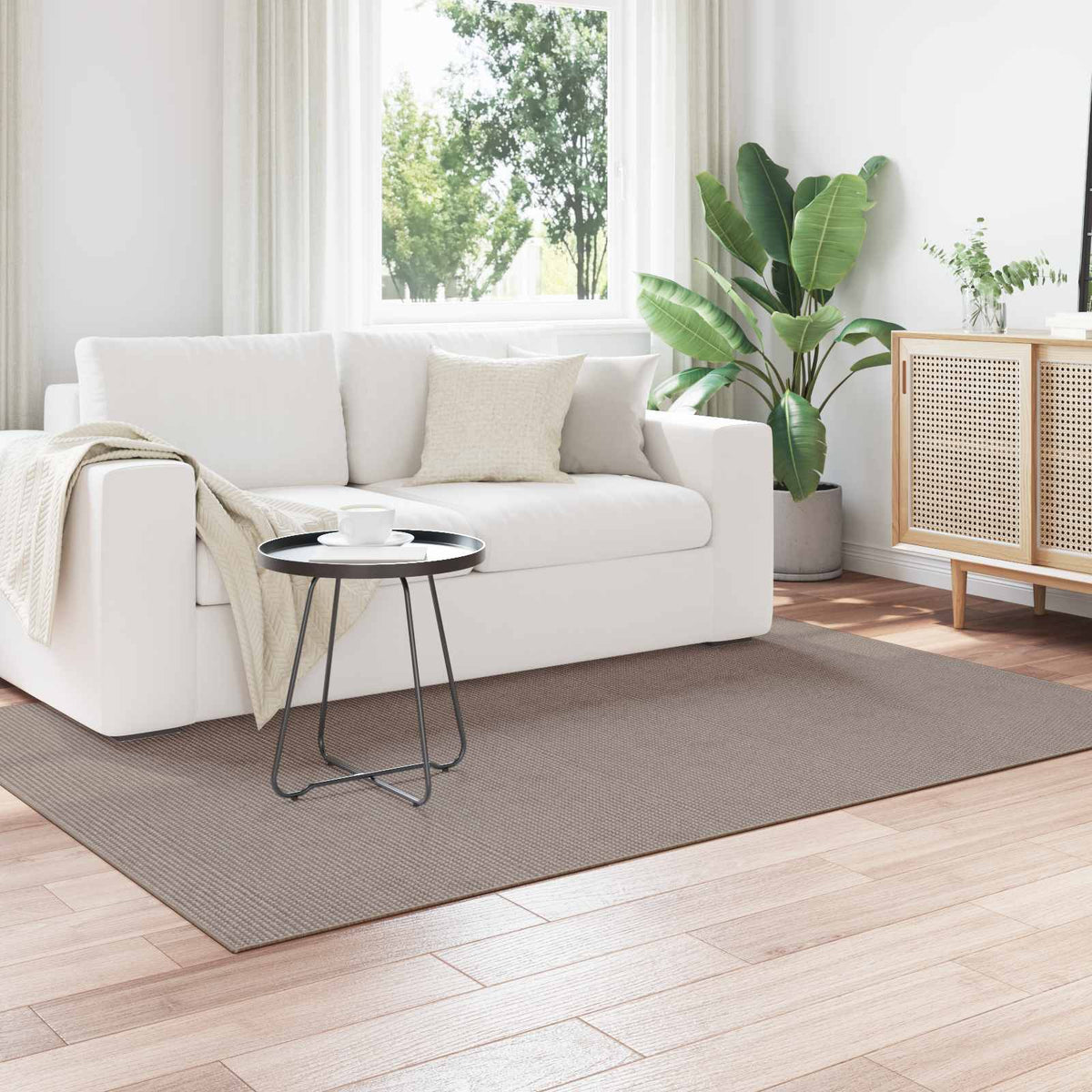 Vidaxl binnen kleed lugo taupe 140 x 200 cm polyester