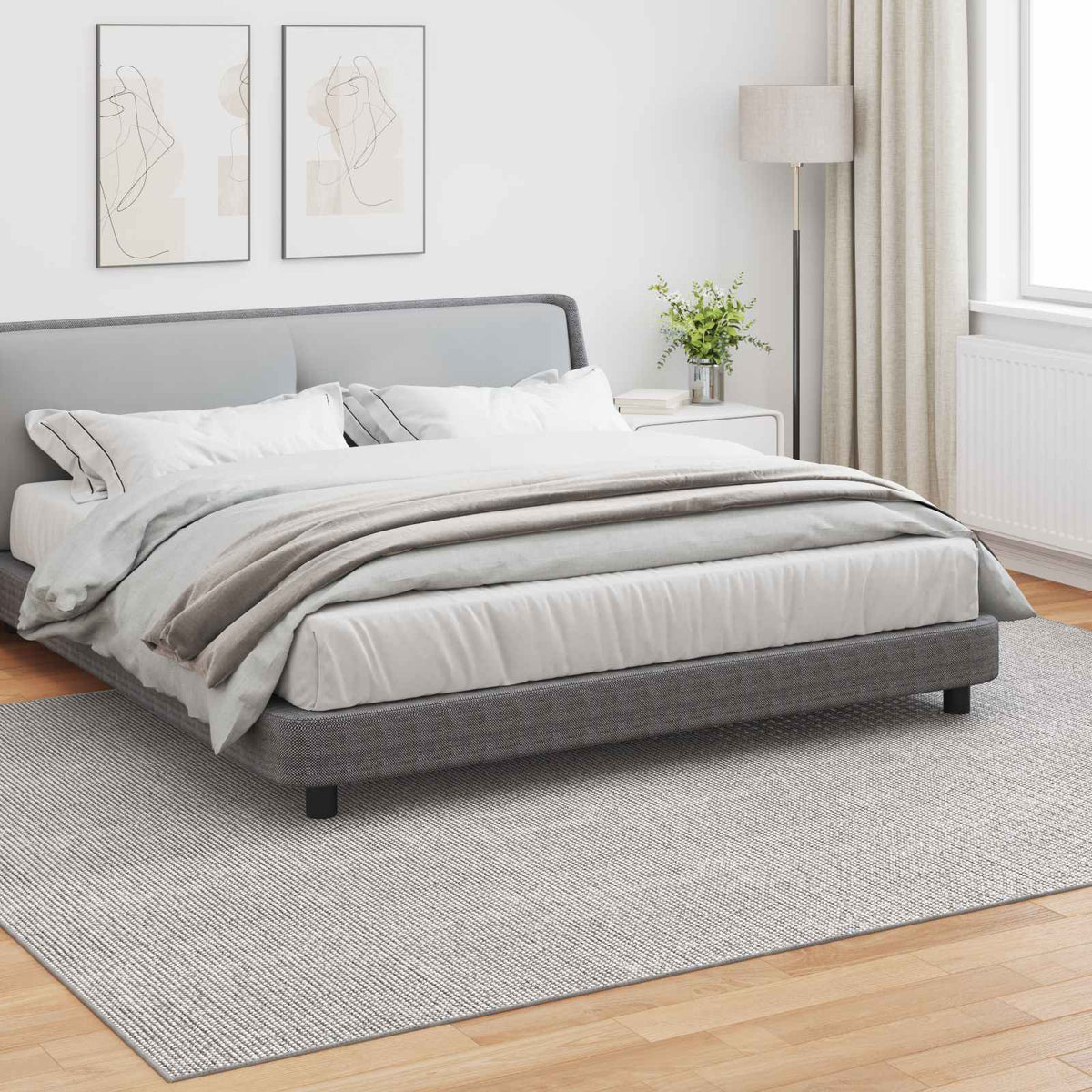 Vidaxl binnen kleed lugo crème en grijs 280 x 200 cm polyester