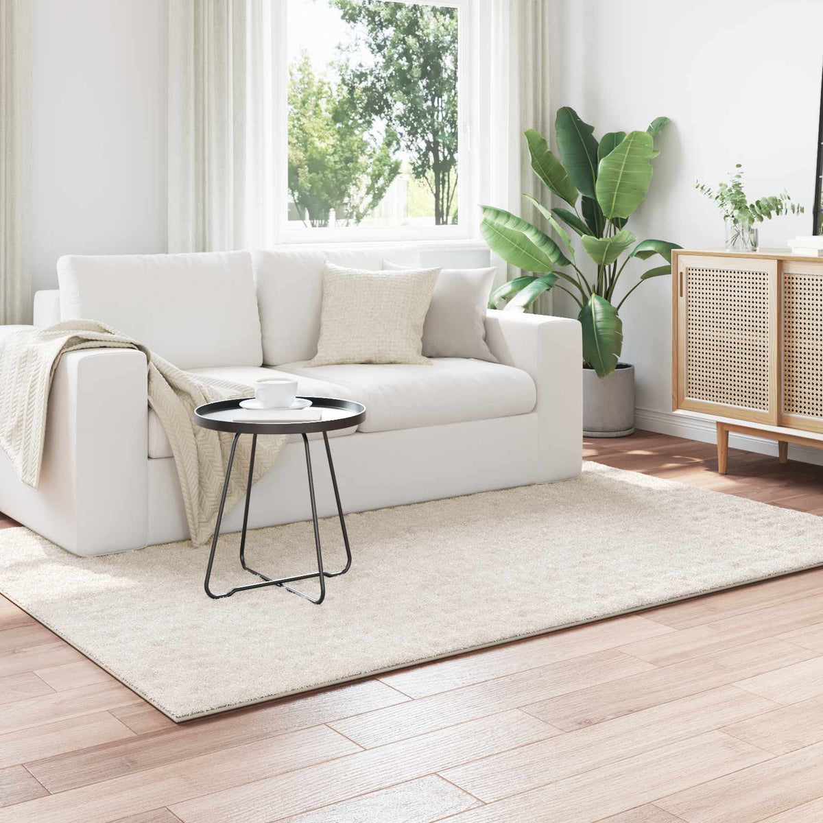 Vidaxl vloerkleden sirolo crèmekleurig 170 x 120 cm polyester