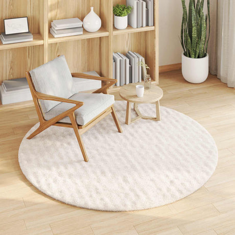 Vidaxl vloerkleden rond sirolo crèmekleurig ø 120 cm polyester